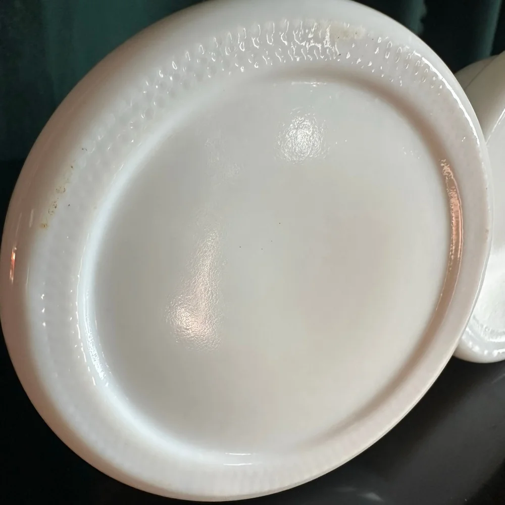 Vintage Randall White Milk Glass Bud Vases, Beehive Ringed BaseSet of 2